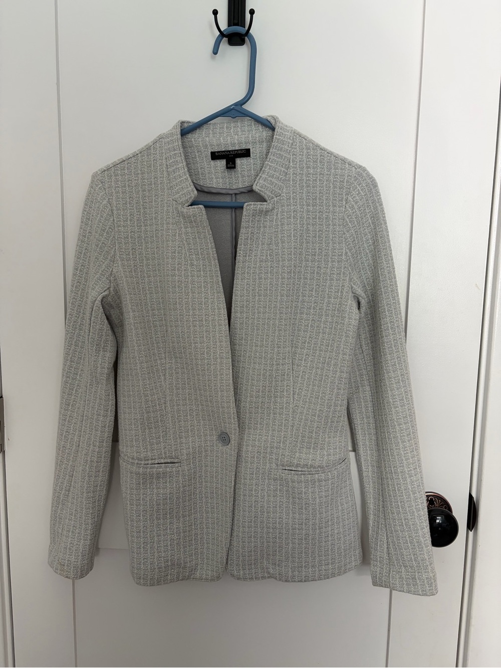 Banana Republic Grey and White Checked Jacket
